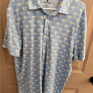 Light Blue Martini Pattern Men's Shirt